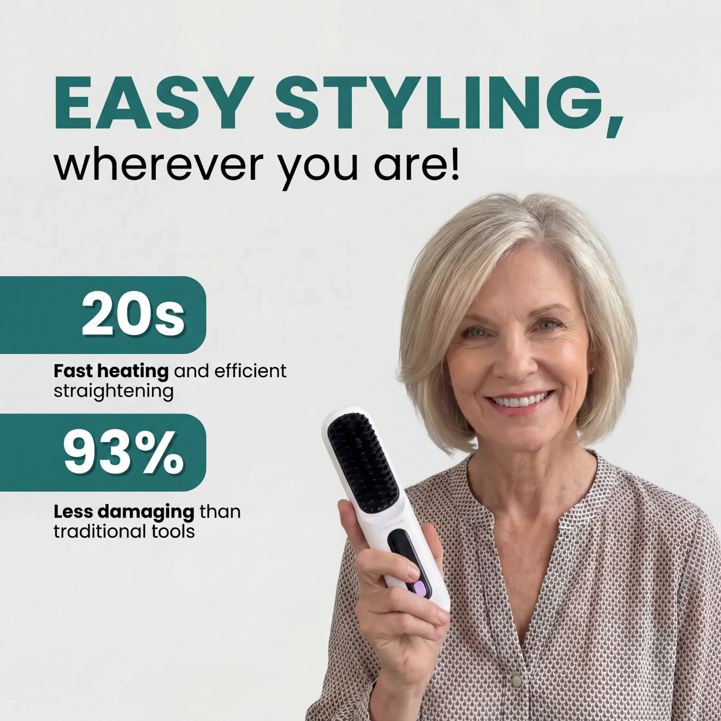 Gobrush Pro (Numoya) Smooth, styled hair in under 5 minutes