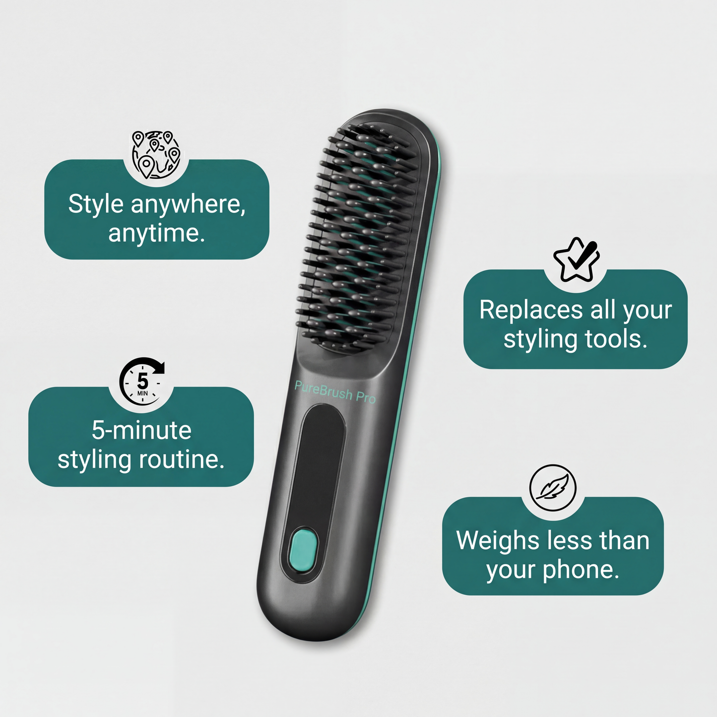 Gobrush Pro (Numoya) Smooth, styled hair in under 5 minutes